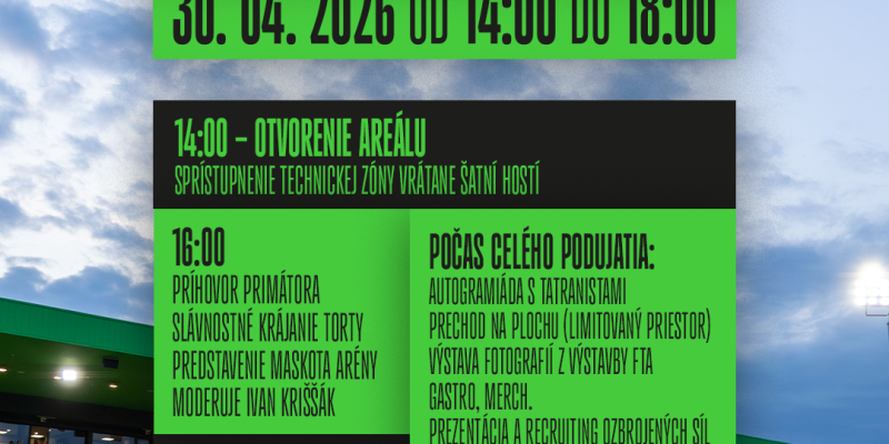Deň otvorených dverí Futbal Tatran Arény je tu!
