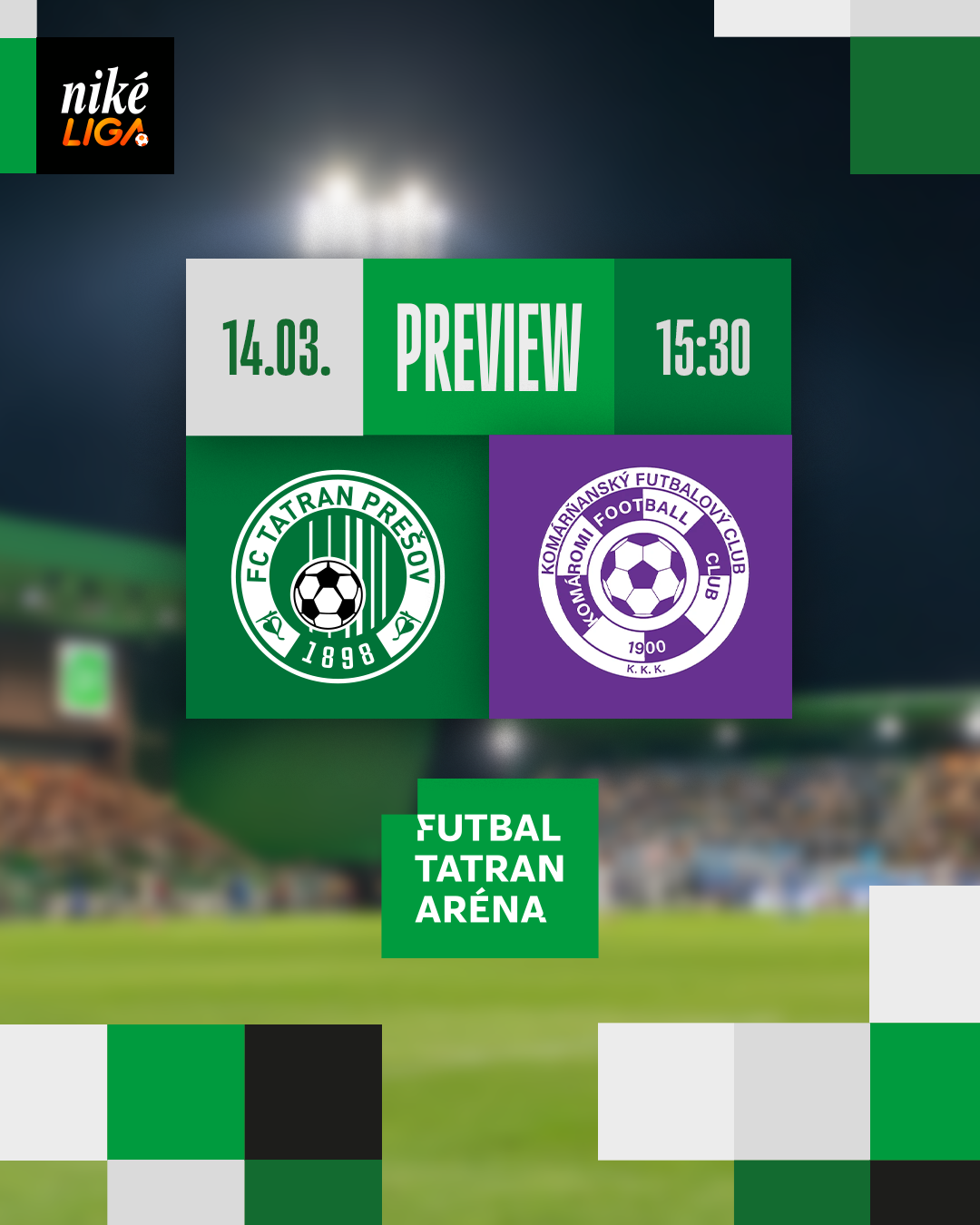 TATRAN ČAKÁ DÔLEŽITÝ DOMÁCI ZÁPAS. DO PREŠOVA PRICHÁDZA KOMÁRNO