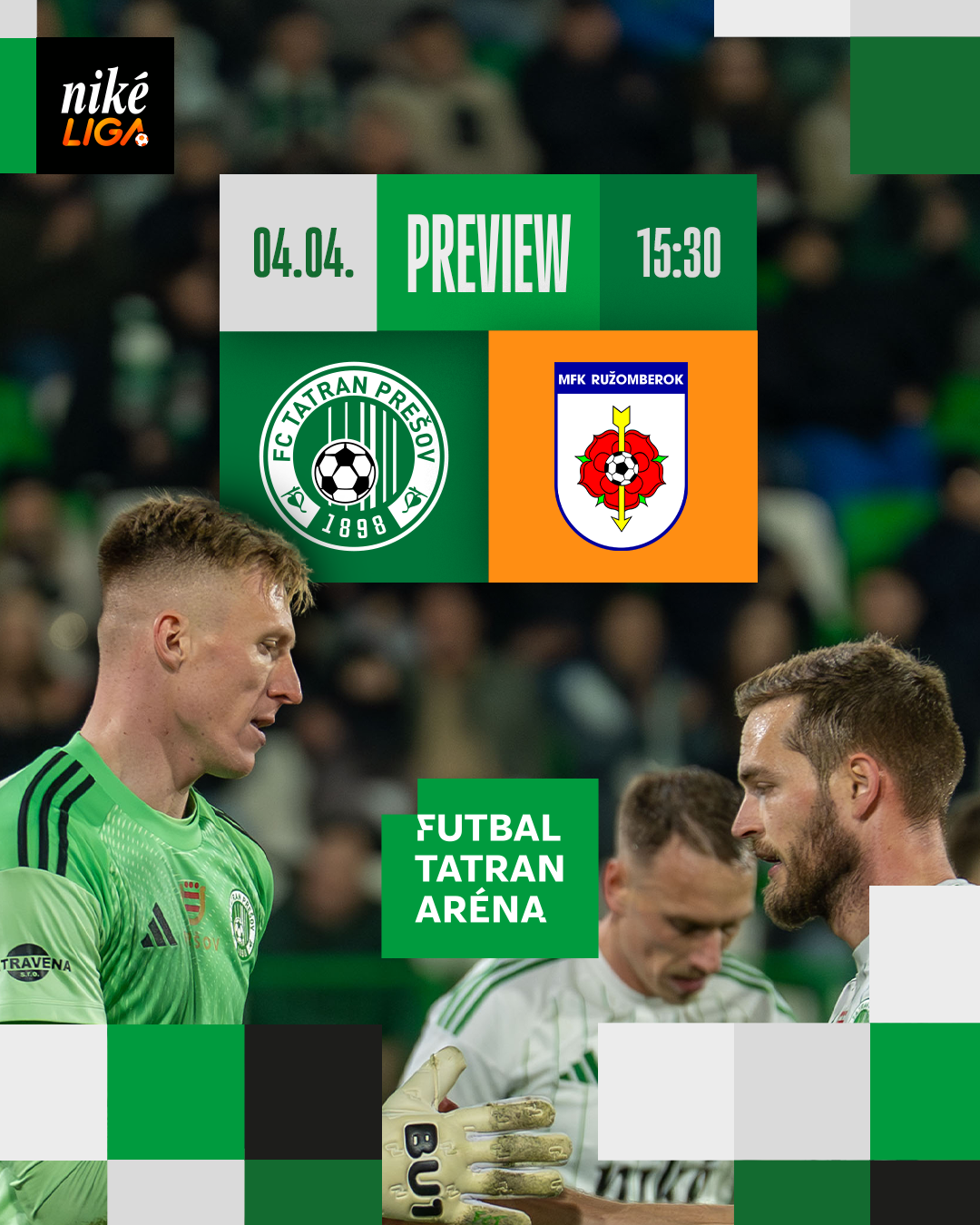 PRED TATRANOM ĎALŠÍ KĽÚČOVÝ DOMÁCI ZÁPAS. DO PREŠOVA PRICHÁDZA RUŽOMBEROK